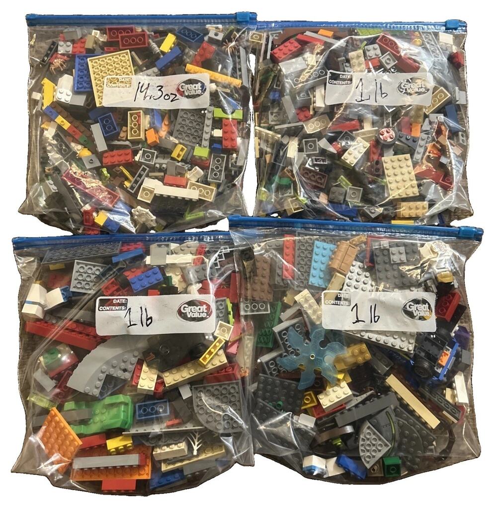 LEGO Bulk Lot Of 3 Lbs 14.3 Ozs Total Weight Mixed Pieces Colors Ages Etc